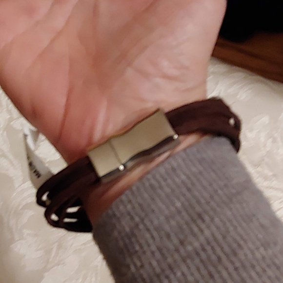 Cool Leather & Silver Charm Friendship Bracelet - Picture 5 of 5